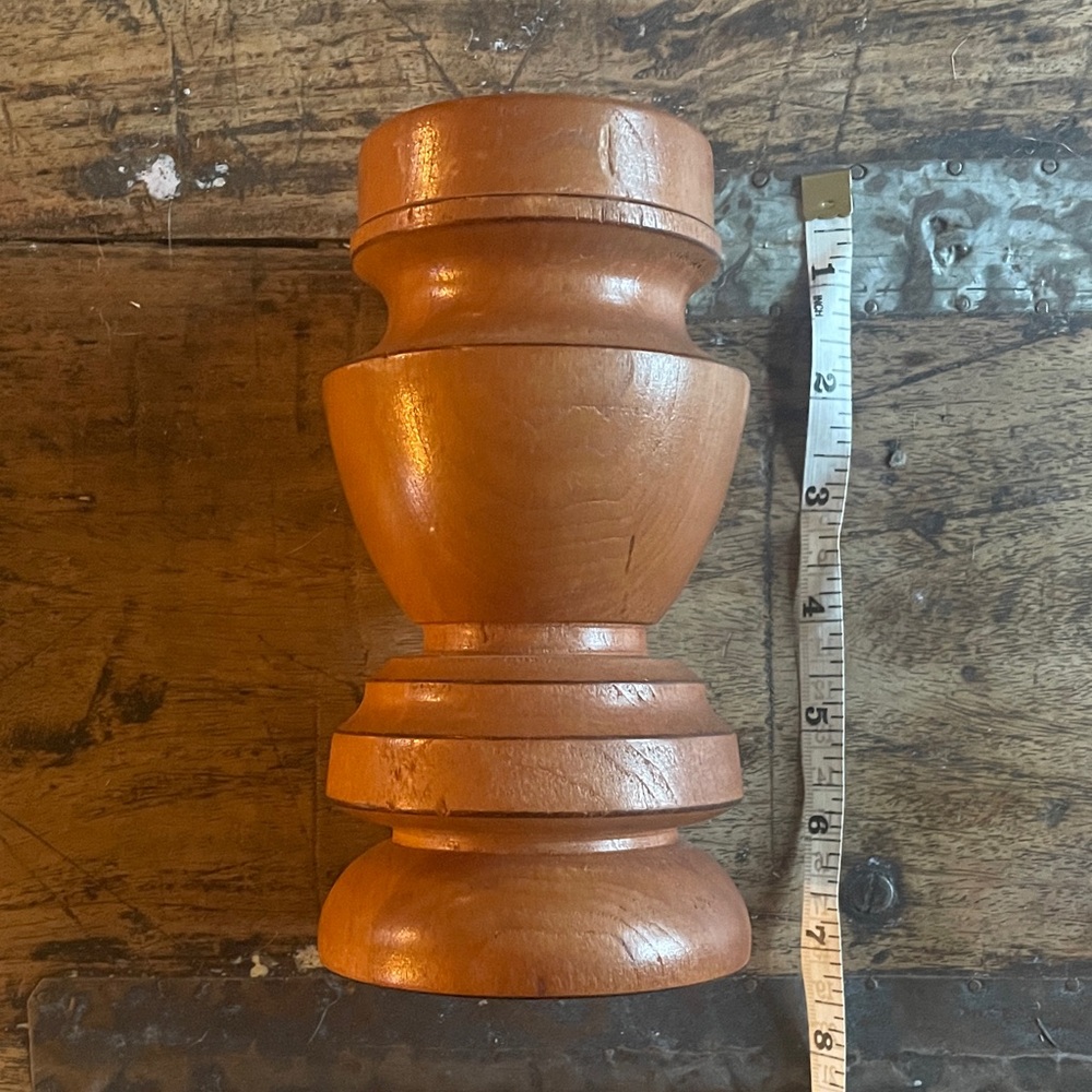 Vintage Turned Wood Taper or Pillar Candle Holder